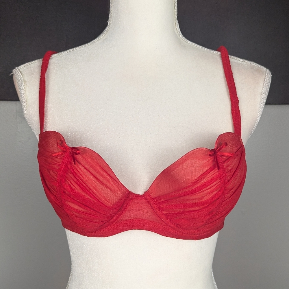 Chantal Thomass red and nude bra and panty/garter set
